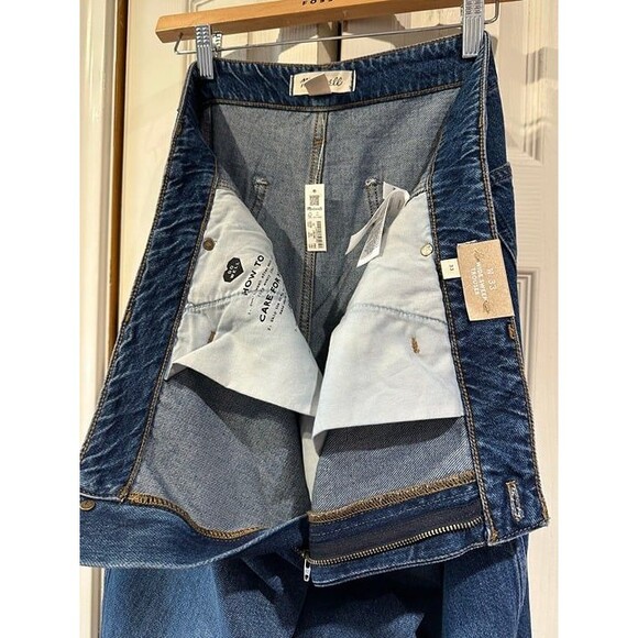 NWT Madewell Wide Sweep Denim Trouser Jeans Super Wide Leg Poplaski Wash 33 - Picture 11 of 12